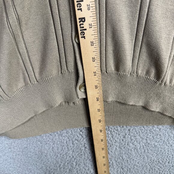 Arnold Palmer Sweater Mens Size XL Camel Brown Cardigan VTG Loose Fit Old Money - Picture 12 of 14